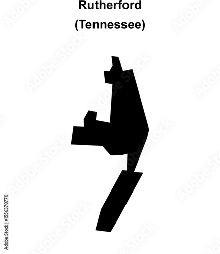 Rutherford (Tennessee) blank outline map