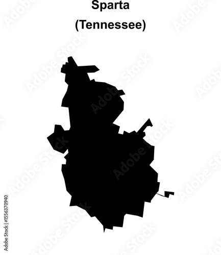 Sparta (Tennessee) blank outline map