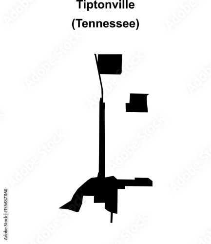 Tiptonville (Tennessee) blank outline map