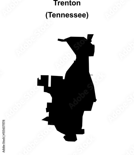Trenton (Tennessee) blank outline map