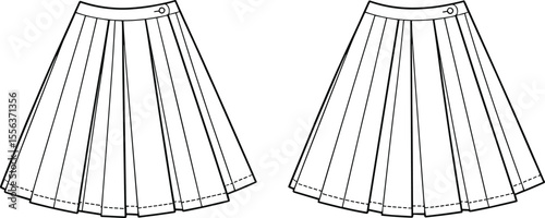 Classic A-Line Skirt: Minimalist Design with Pleated Detail Illustration