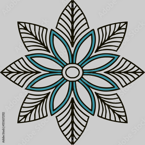 Mandala. Ethnic decorative element. Hand drawn backdrop. Islam, Arabic, Indian, ottoman motifs. Boho style.