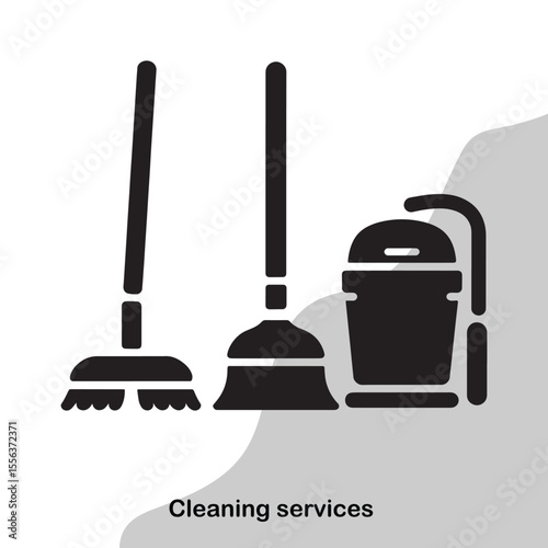 cleaning services set icon