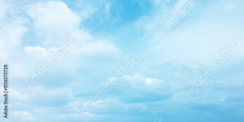 White clouds indicate blue sky, pure, fresh mind, changeable weather, sunny light, daylight, natural, dramatic sky light rays on the clouds landscape for background
