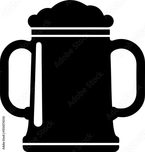 Classic Beer Stein Mug Silhouette Vector Illustration