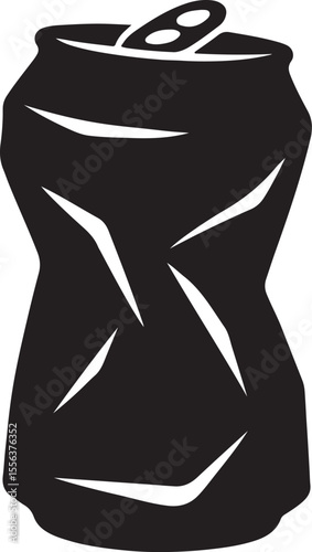 crumpled aluminum can silhouette design vector art illustration