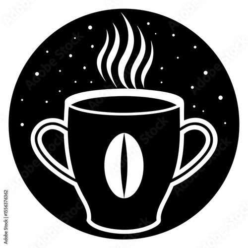 Hot cup of coffee or tea with rising steam on white background