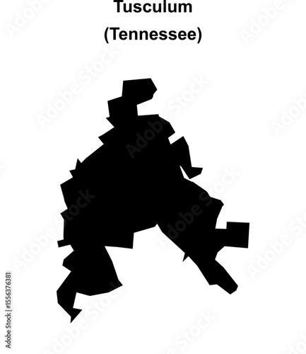 Tusculum (Tennessee) blank outline map