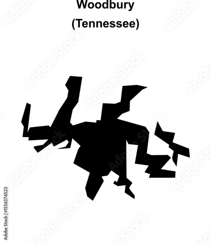 Woodbury (Tennessee) blank outline map