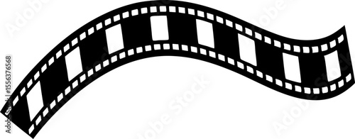 Curved Filmstrip Silhouette Vector Illustration 