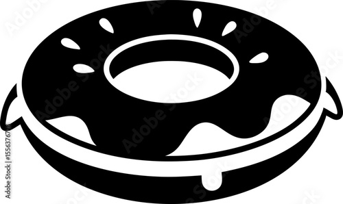 Donut Shaped Summer Floater Silhouette Vector Illustration