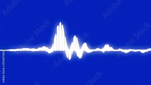 Minimalist White Audio Waveform on Blue Background – Modern Sound Illustration