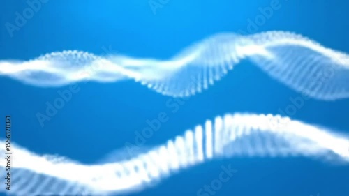 Smooth White Sound Wave on Blue – Abstract Audio Visualization