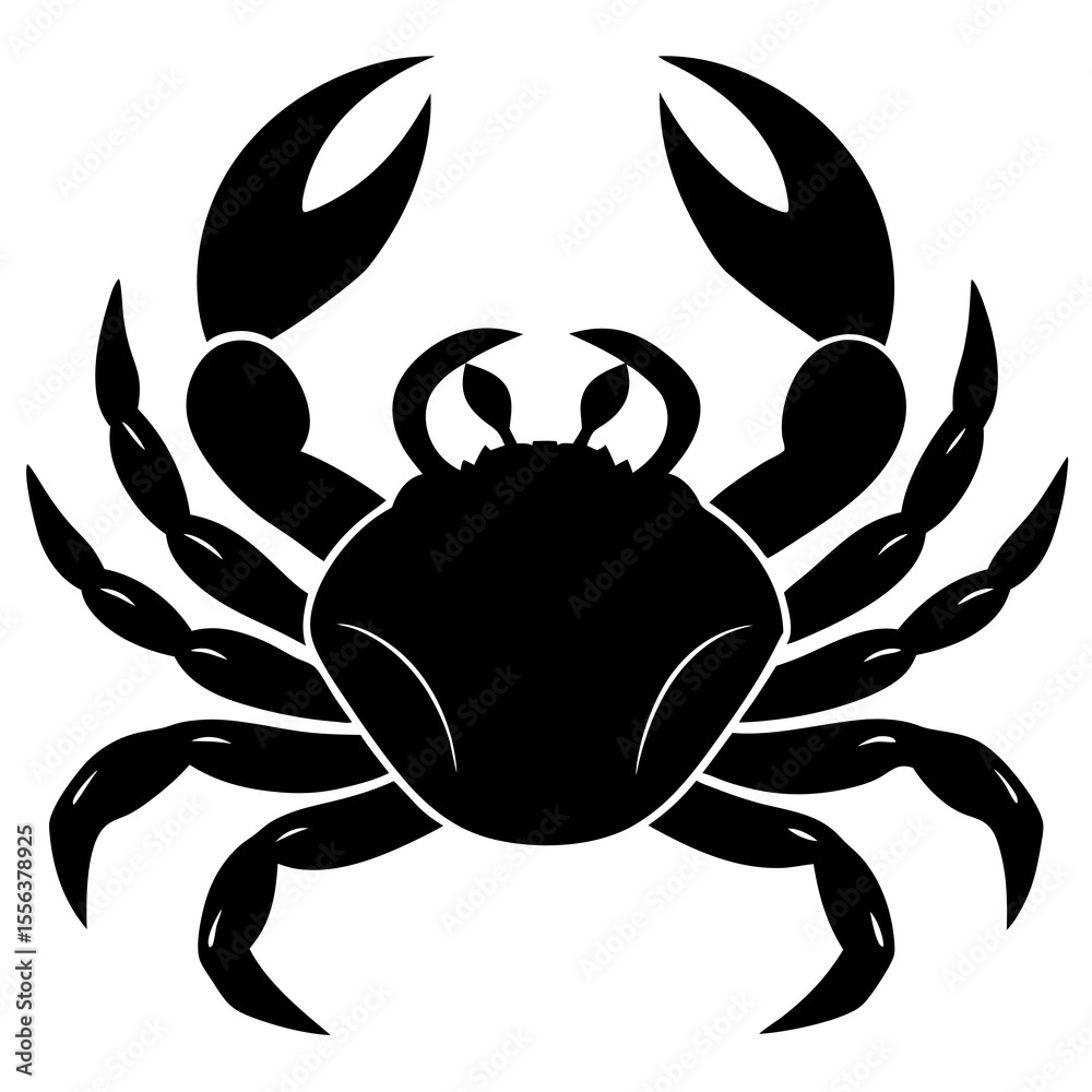Blue crab vector illustration on white background simple sea animal icon Blue crab vector illustration on white background simple sea animal icon