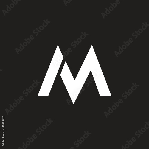Letter MN or NM unique branding monogram.