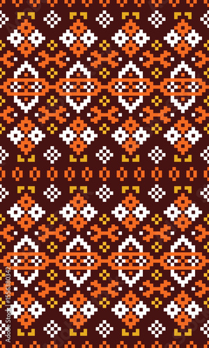 abstract seamless pattern, pixel art meets fabric in this cutting -edge design. The bold contrast and structure shapes create a versatile look, making it ideal for modern interior, chic clothing, 