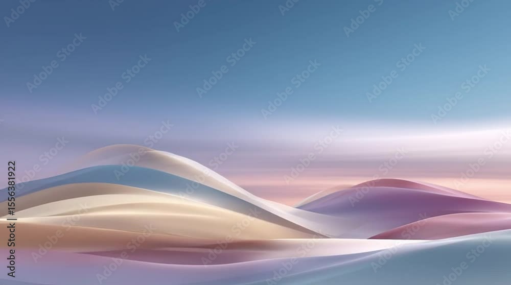 Paysage Abstrait Rêveur en Dégradés Pastel et Éclat Éthéré