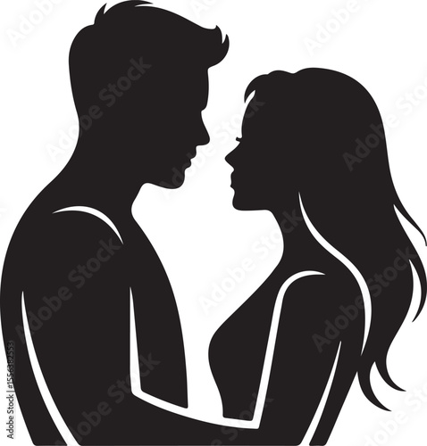 Romantic couple Silhouette vector illustration