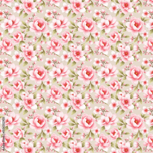 Lovely and Beautiful Spring Flowers Pattern for Fabric, Wallpaper, and More