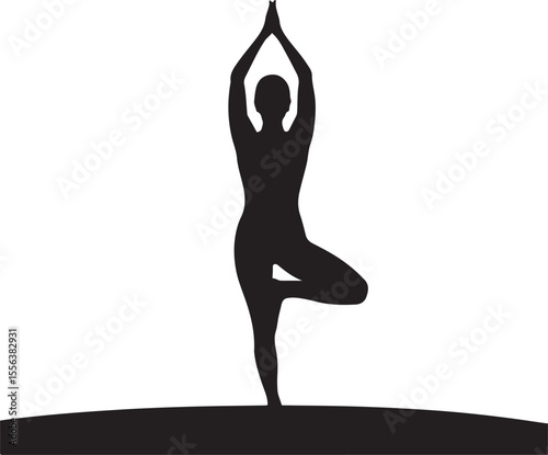 Yoga woman Silhouette vector illustration