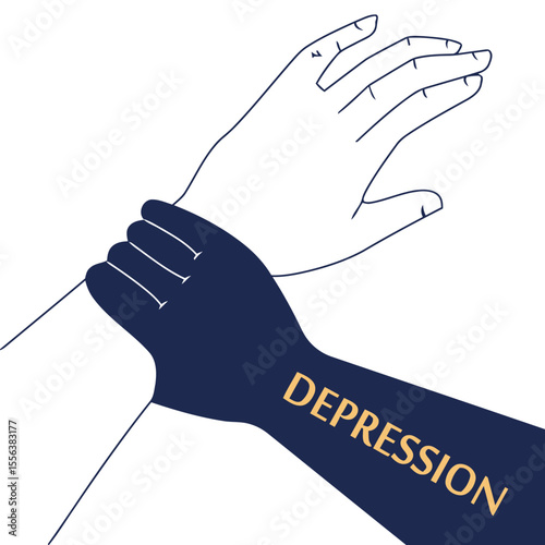 Understanding depression: mental health, support, awareness, anxiety, and overcoming challenges together always vector art illustration and png 
