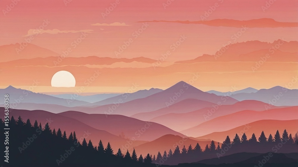 Obraz premium sunset in the mountains