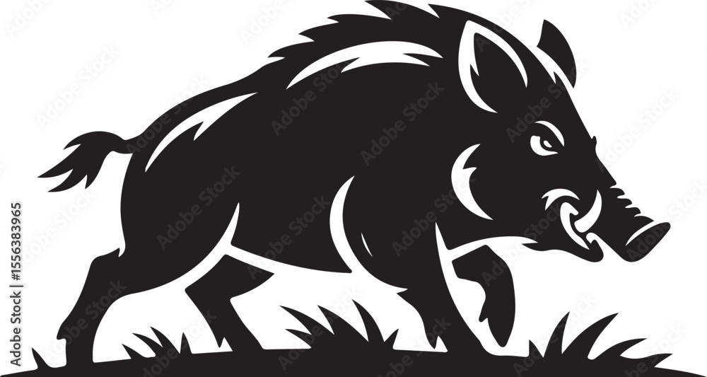 Fototapeta premium Pig Silhouette vector illustration