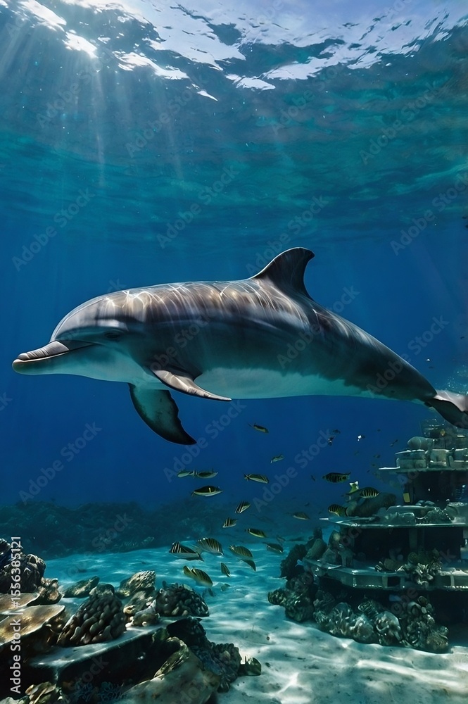 Obraz premium A dolphin with a photographic memory