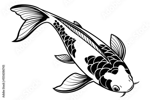 piatinum ogon fish sihouette black vector
