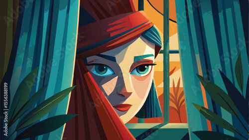 portrait of a girl with a veil