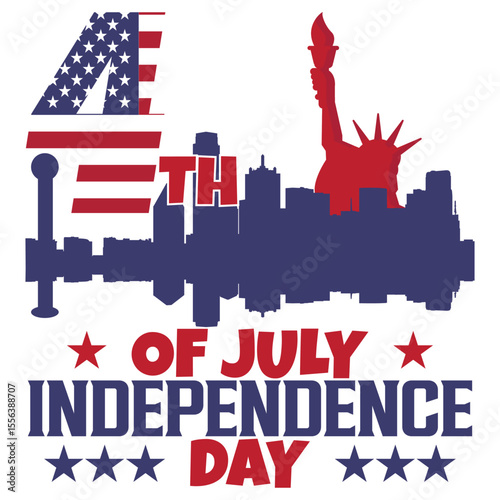 This is a high-quality 4th of July T-shirt design created by me, perfect for celebrating American Independence Day. The design features patriotic elements like the USA flag, red-white-blue color schem