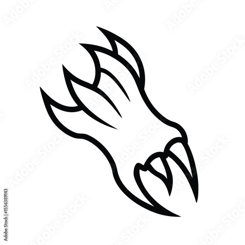 Fierce werewolf claw slash graphic illustration with sharp talons and a dynamic energetic motion effect in vector format