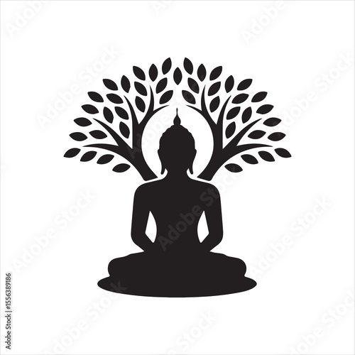 Buddha Silhouette Vector Illustration