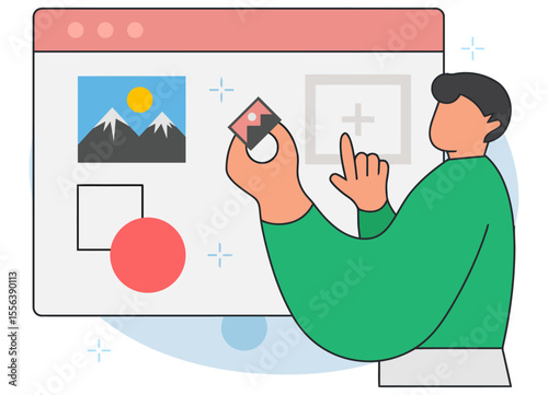 Illustration graphic design designer interface user experience ux ui design website application 100 char vector art illustration and png sticker