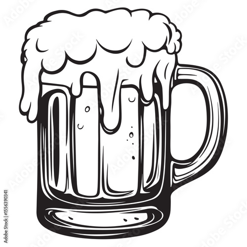 Beer glass silhouette vector icon. Beer glass symbol silhouette vector 