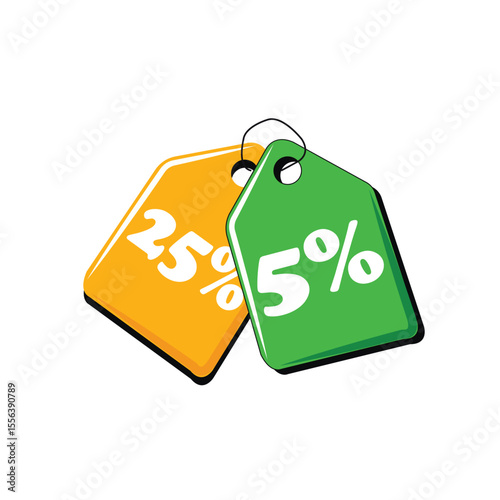 discount price tags isolate on white background