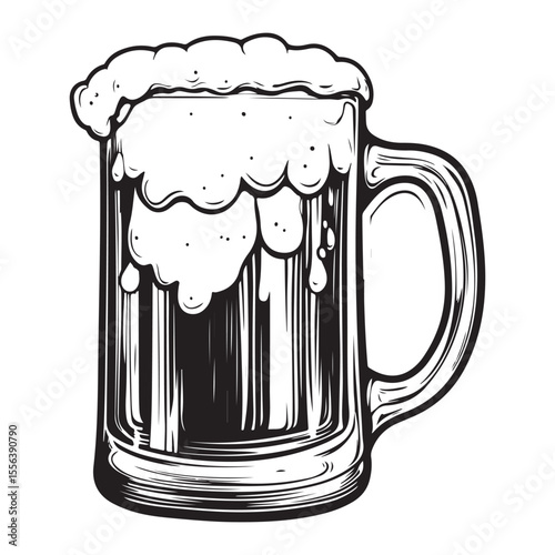 Beer glass silhouette vector icon. Beer glass symbol silhouette vector 