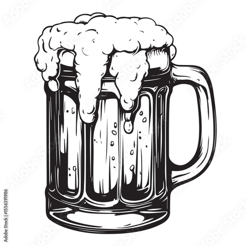 Beer glass silhouette vector icon. Beer glass symbol silhouette vector 
