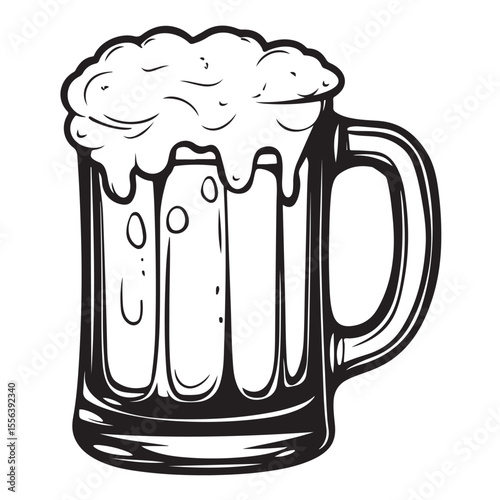 Beer glass silhouette vector icon. Beer glass symbol silhouette vector 