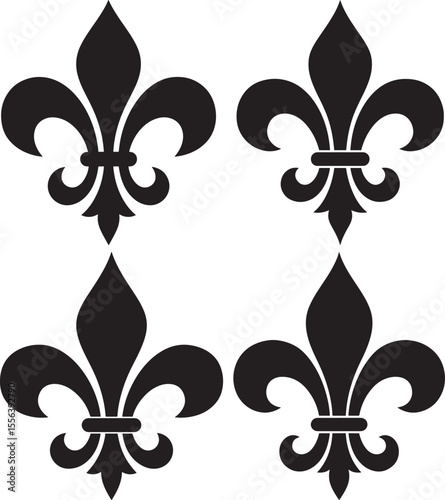 Decorative fleur de lis silhouette vector illustration