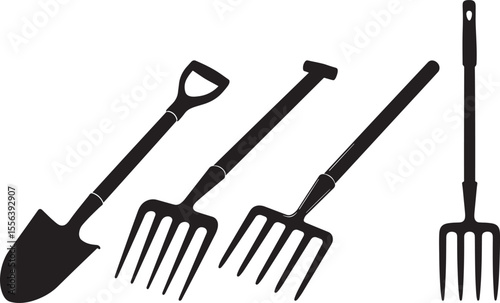 Gardening tool silhouette vector illustration