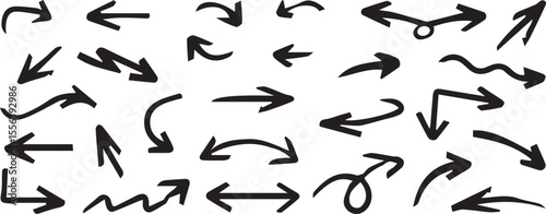 Set of Hand-Drawn Arrows for Design and Illustration
