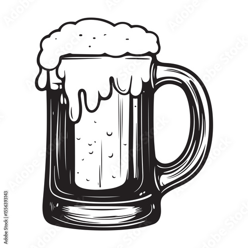 Beer glass silhouette vector icon. Beer glass symbol silhouette vector 