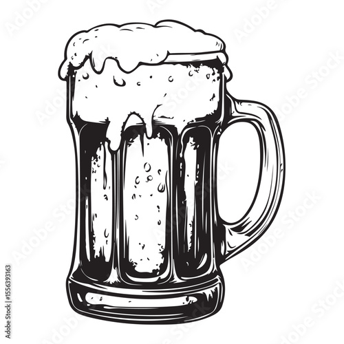 Beer glass silhouette vector icon. Beer glass symbol silhouette vector 