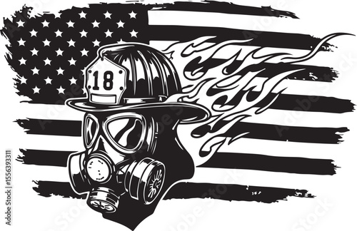American Firefighter Skull Courage, Sacrifice, and Patriotism