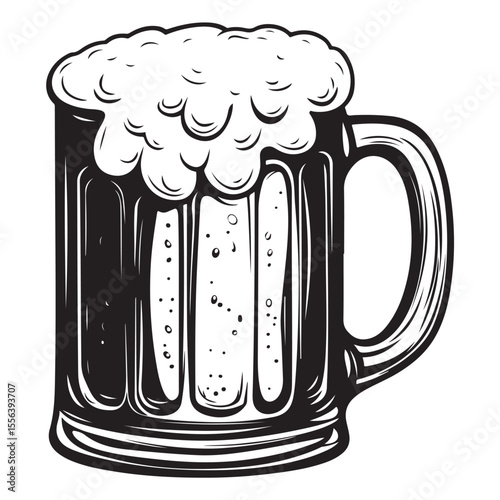 Beer glass silhouette vector icon. Beer glass symbol silhouette vector 