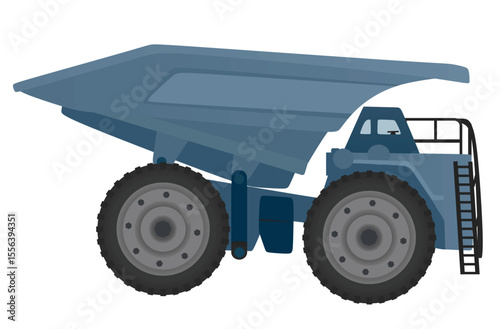 Blue dump truck. vector illustration	