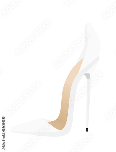 White high heel sandal. vector