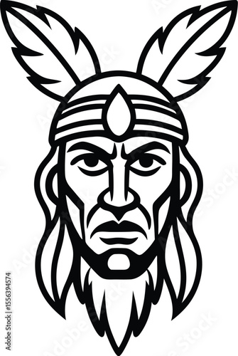 Tribal Warrior Close-Up Vector