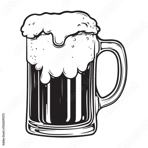 Beer glass silhouette vector icon. Beer glass symbol silhouette vector 